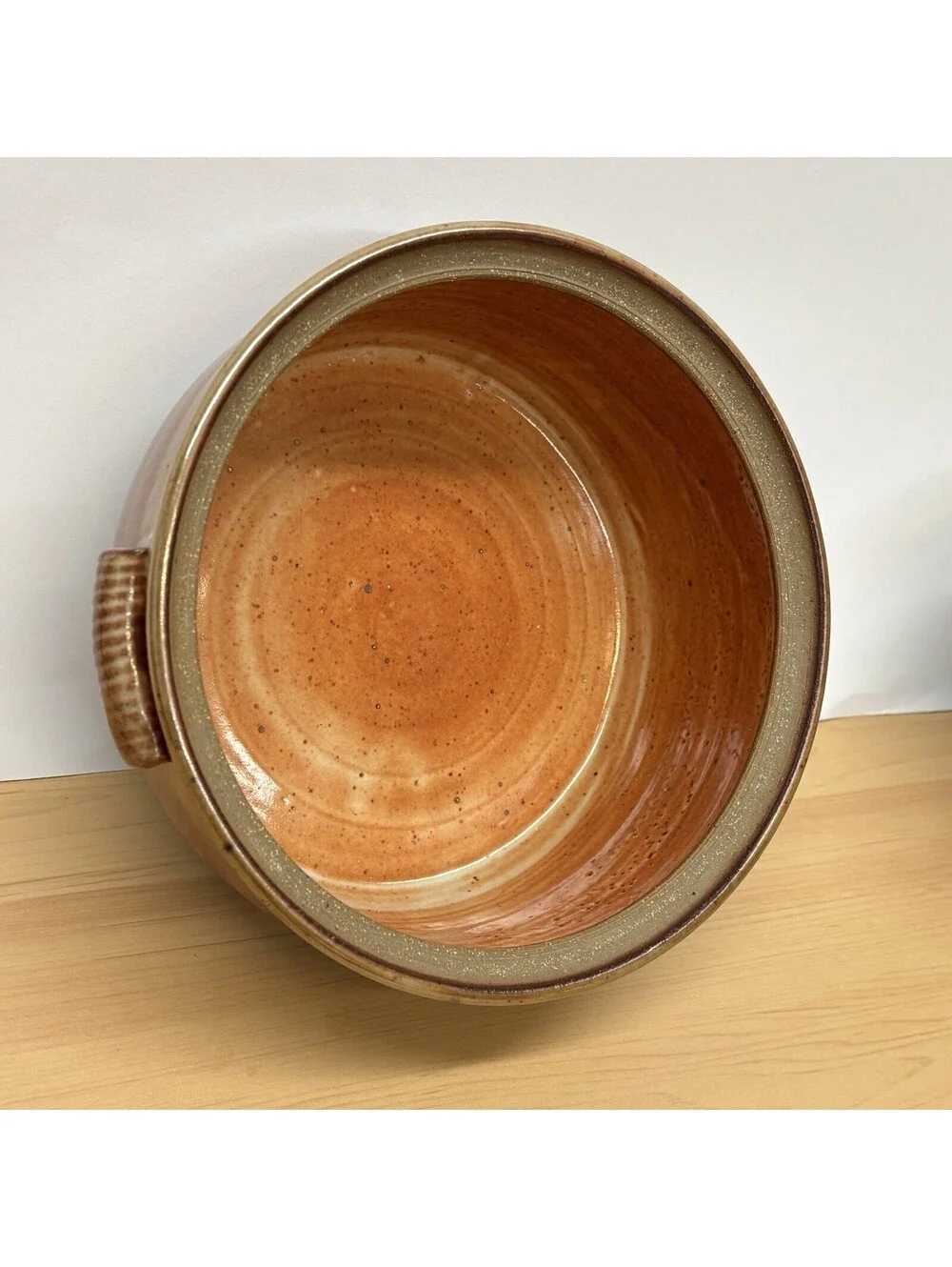Vintage Studio Pottery Lidded Casserole Artist Signed Stoneware MCM